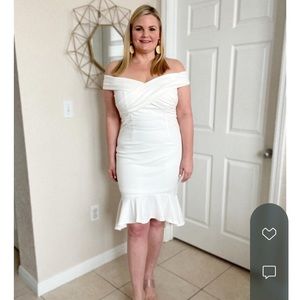 New White Off Shoulder Dress
